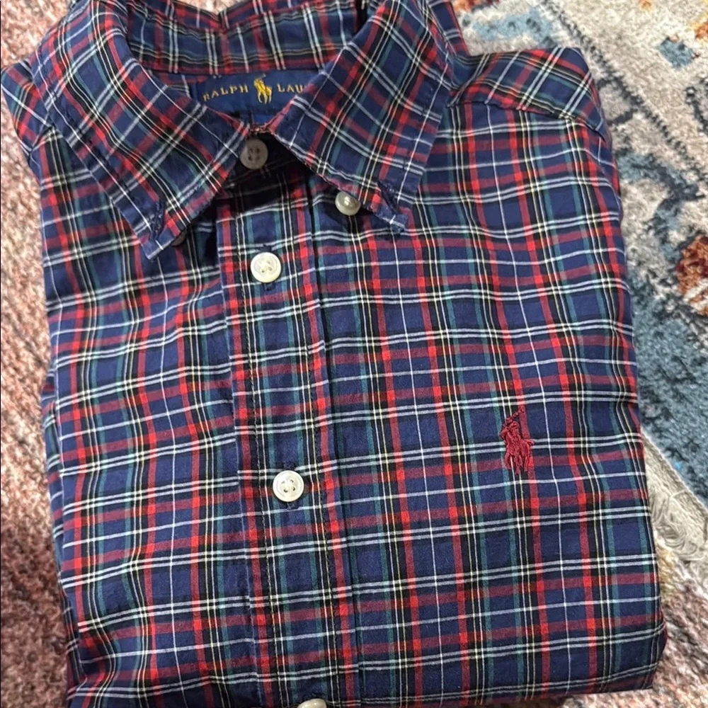 Polo Ralph Lauren boys plaid long sleeve button down cotton size 6 so cute